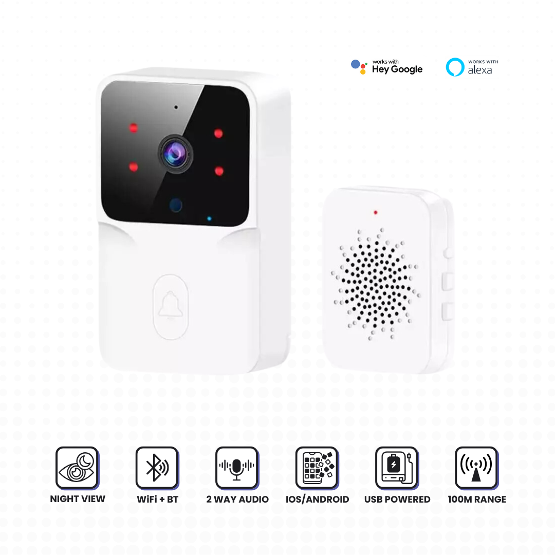 Trådløs WiFi-dørklokke med kamera