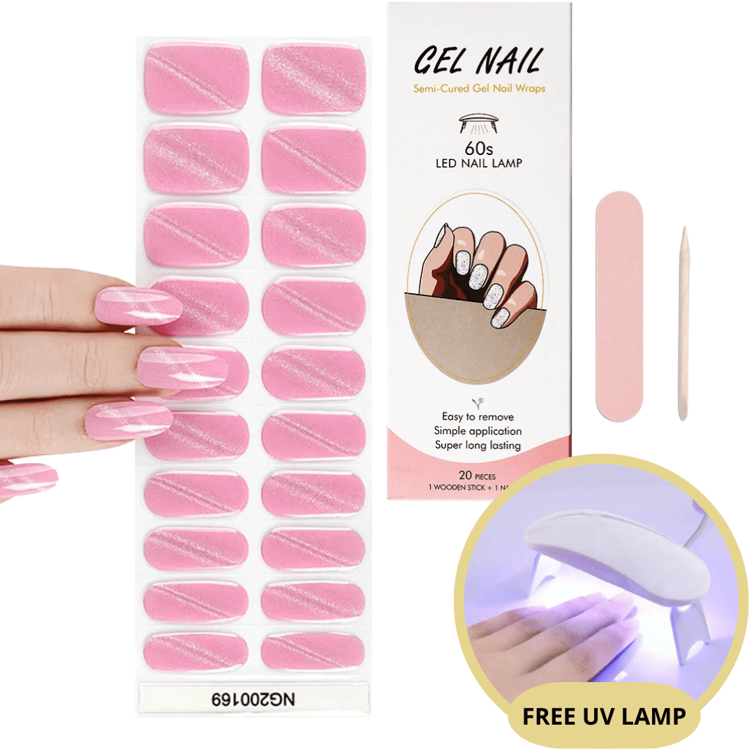 Gel-negleklistermærkesæt med UV-lampe