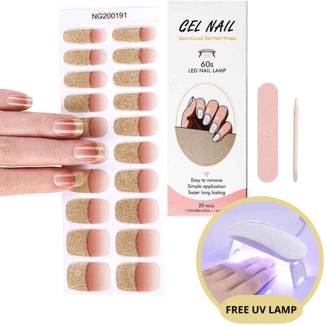 Gel-negleklistermærkesæt med UV-lampe