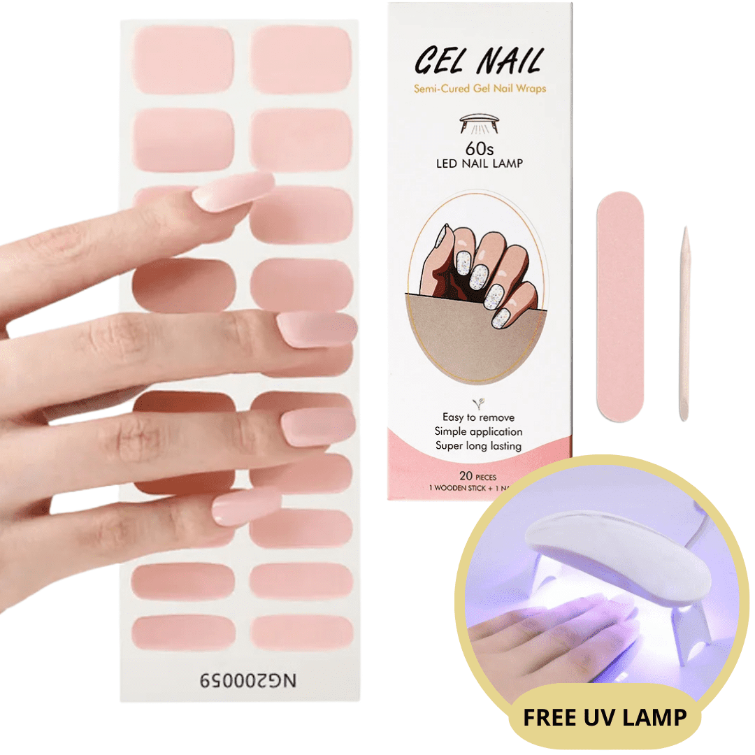 Gel-negleklistermærkesæt med UV-lampe