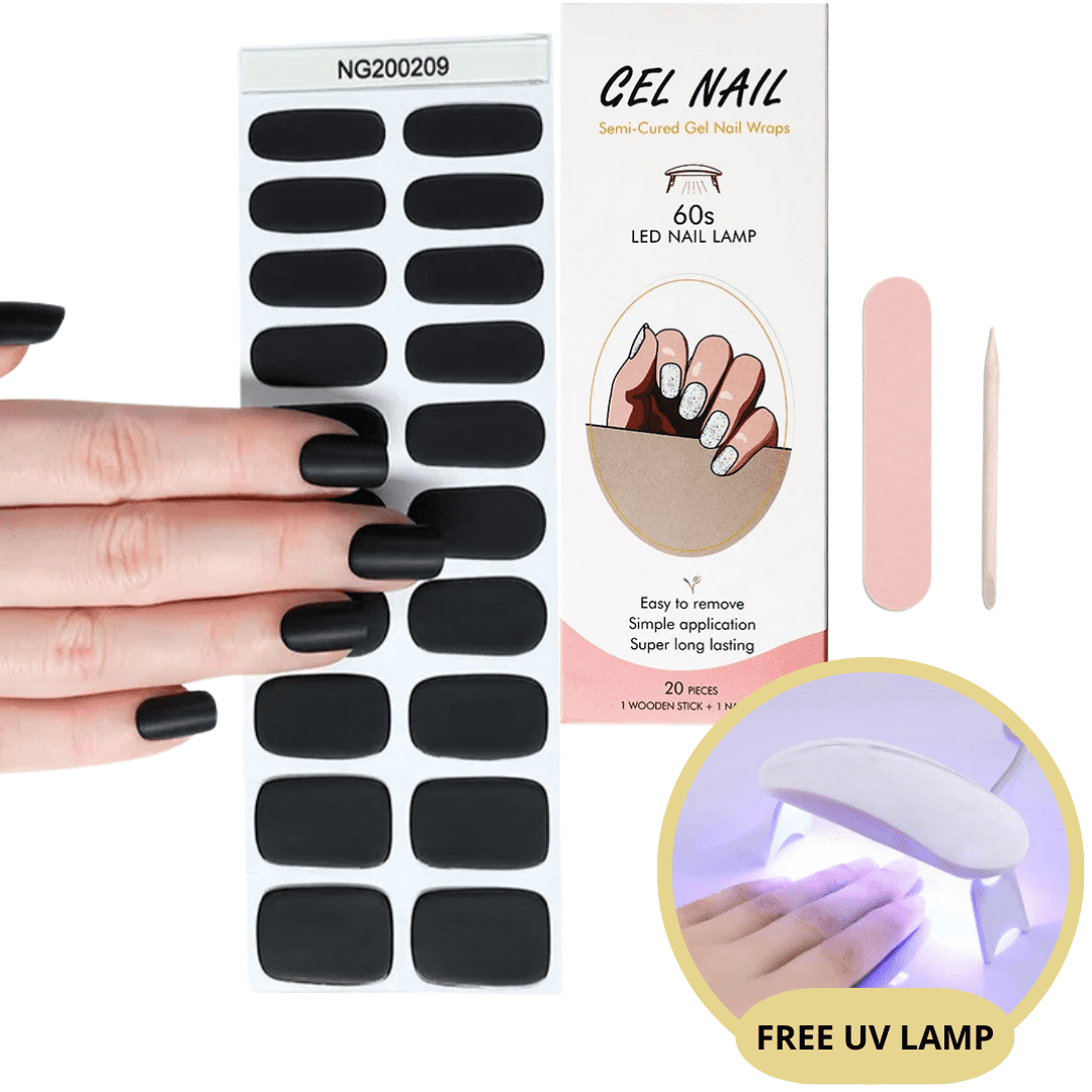 Gel-negleklistermærkesæt med UV-lampe
