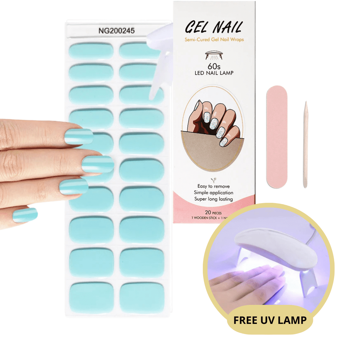 Gel-negleklistermærkesæt med UV-lampe