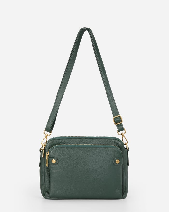 Crossbody skuldertaske i læder