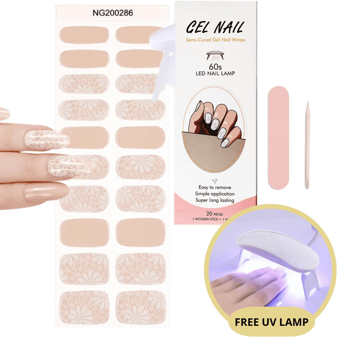 Gel-negleklistermærkesæt med UV-lampe