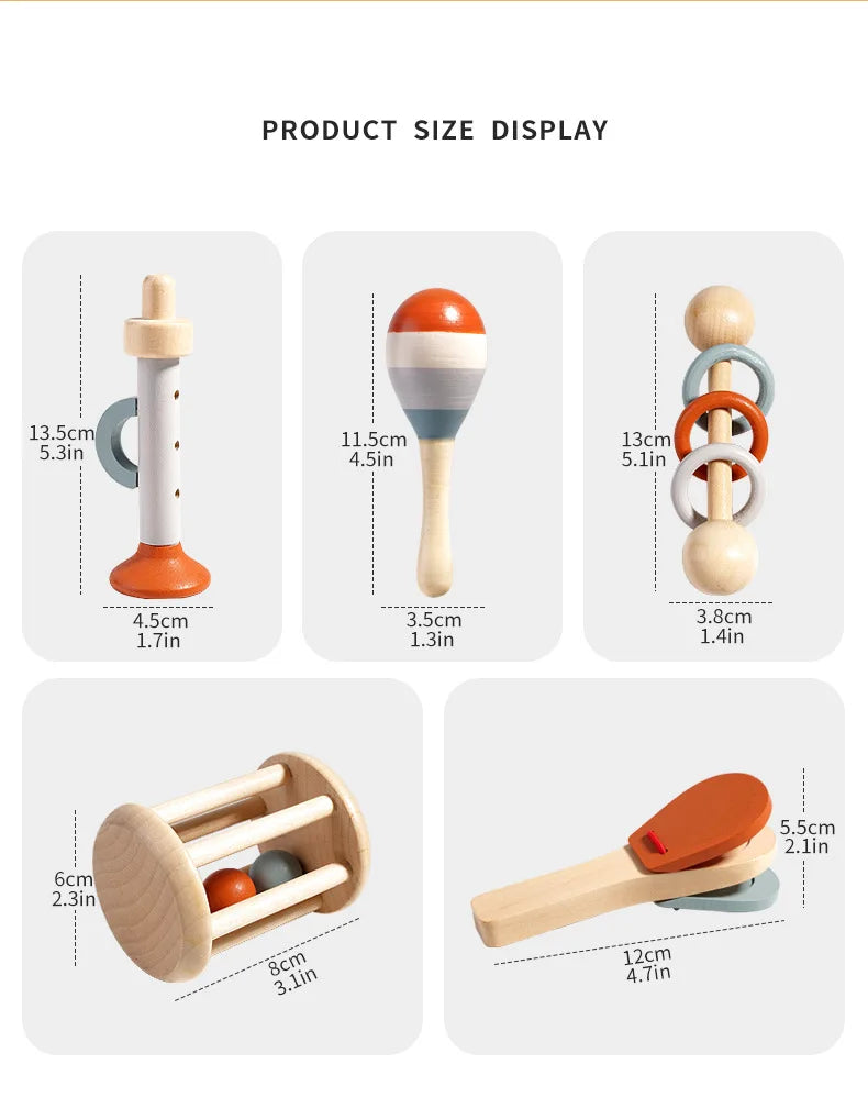 Wood Montessori musikinstrument-sæt