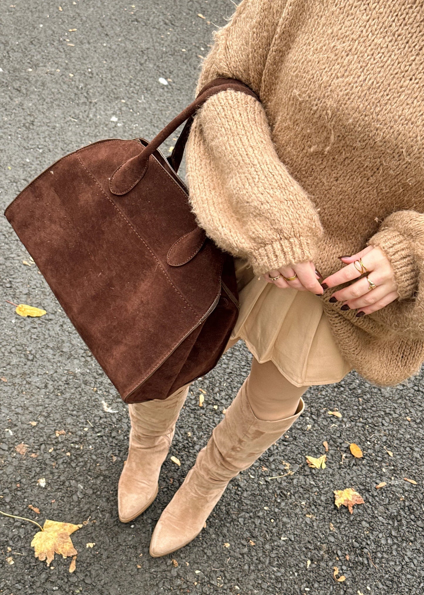 Designer-taske i læder