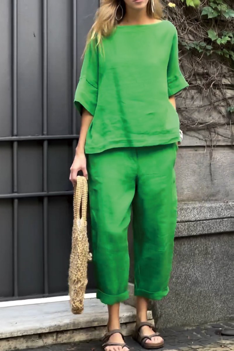 Oversized hørskjorte & Loose Pantset