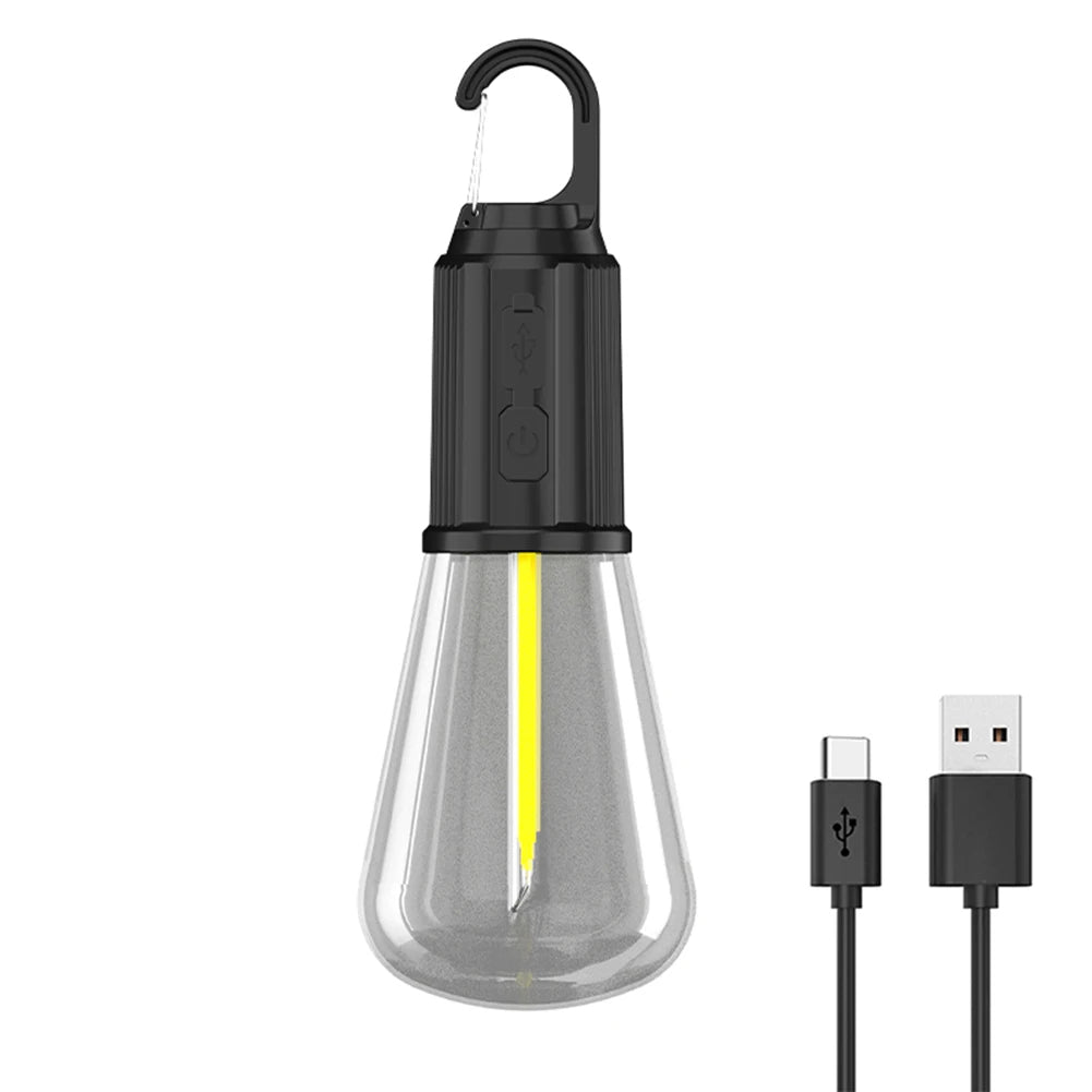 Genopladelig LED-campinglampe med krog