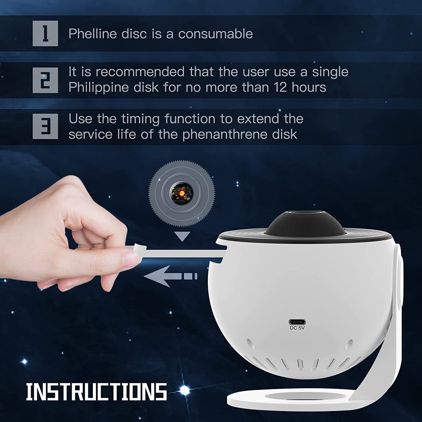 Star Projector Galaxy natlampe
