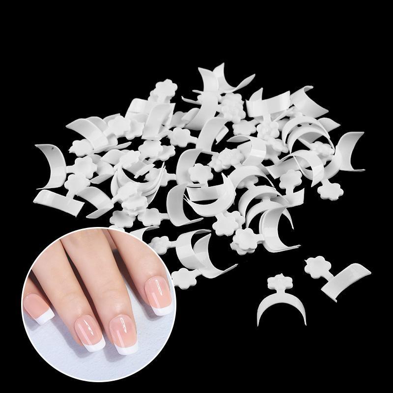 Lim på franske manicure negle kit (100 stk.)