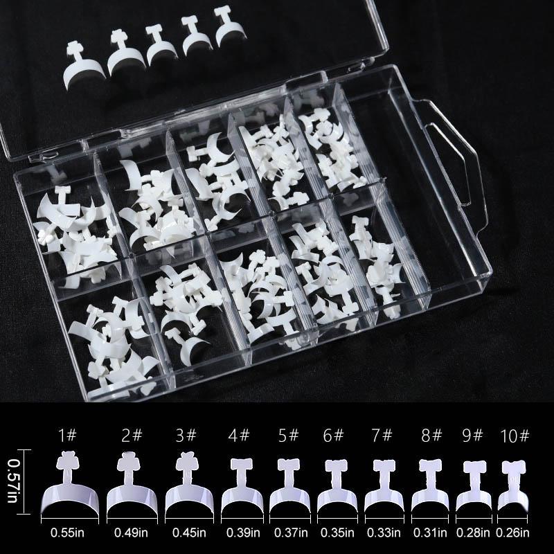 Lim på franske manicure negle kit (100 stk.)