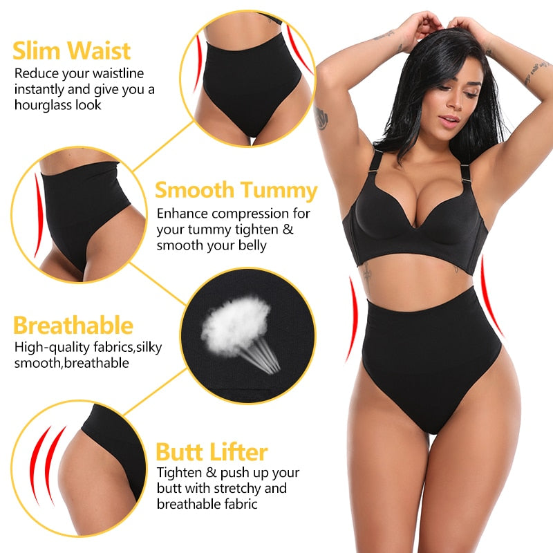 Slankende taljetræner - Butt Lifter Usynlige sømløse trusser Tummy Control Shaper Plus Size til kvinder