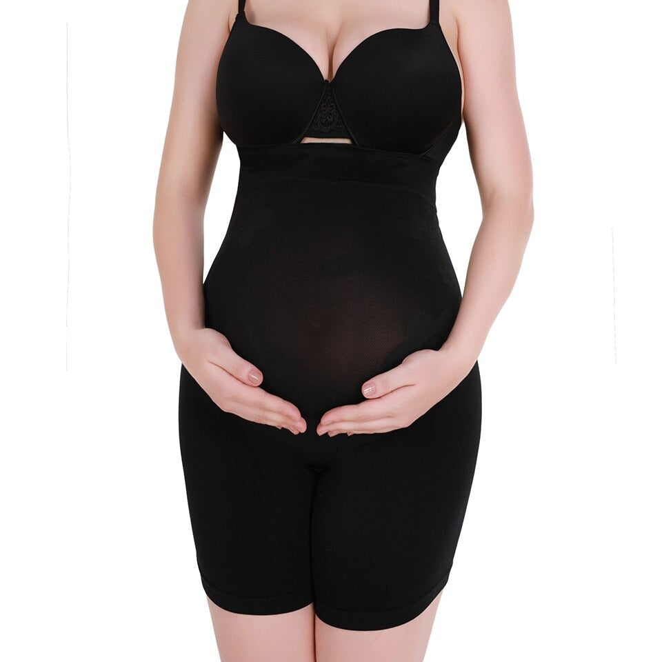 Barsel Shapewear til under kjoler Gravide kvinder Shorts Sømløs graviditet undertøj over mave støtte bukser
