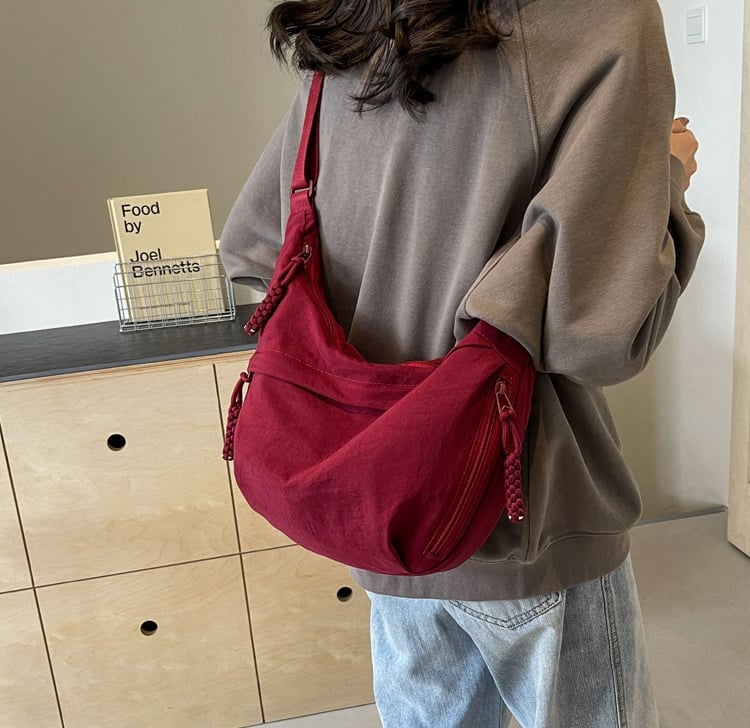 Kvindernes Fashion Plain Colour Crossbody Hobo Bag