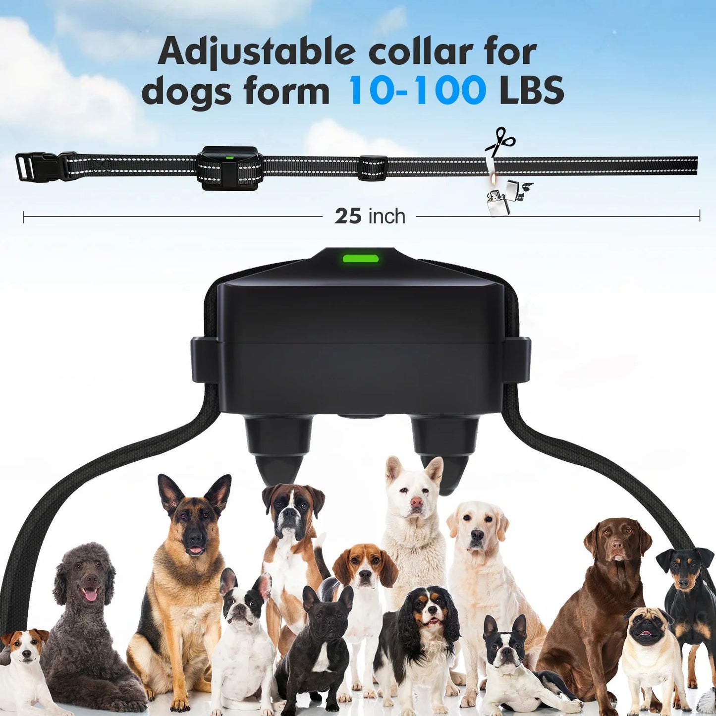 1000 m anti-gø elektrisk hundehalsbånd