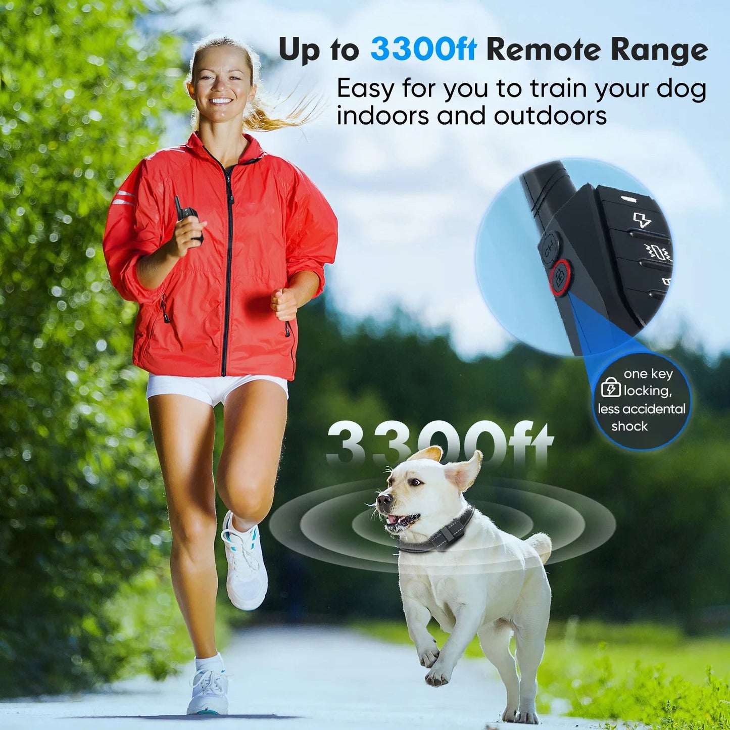 1000 m anti-gø elektrisk hundehalsbånd