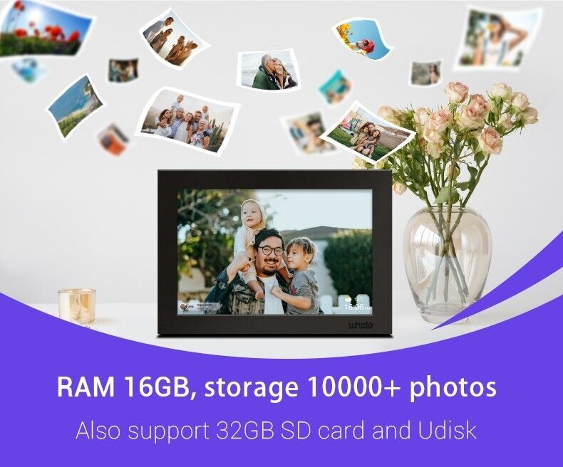 10,1″ digital WiFi-fotoramme med touchskærm