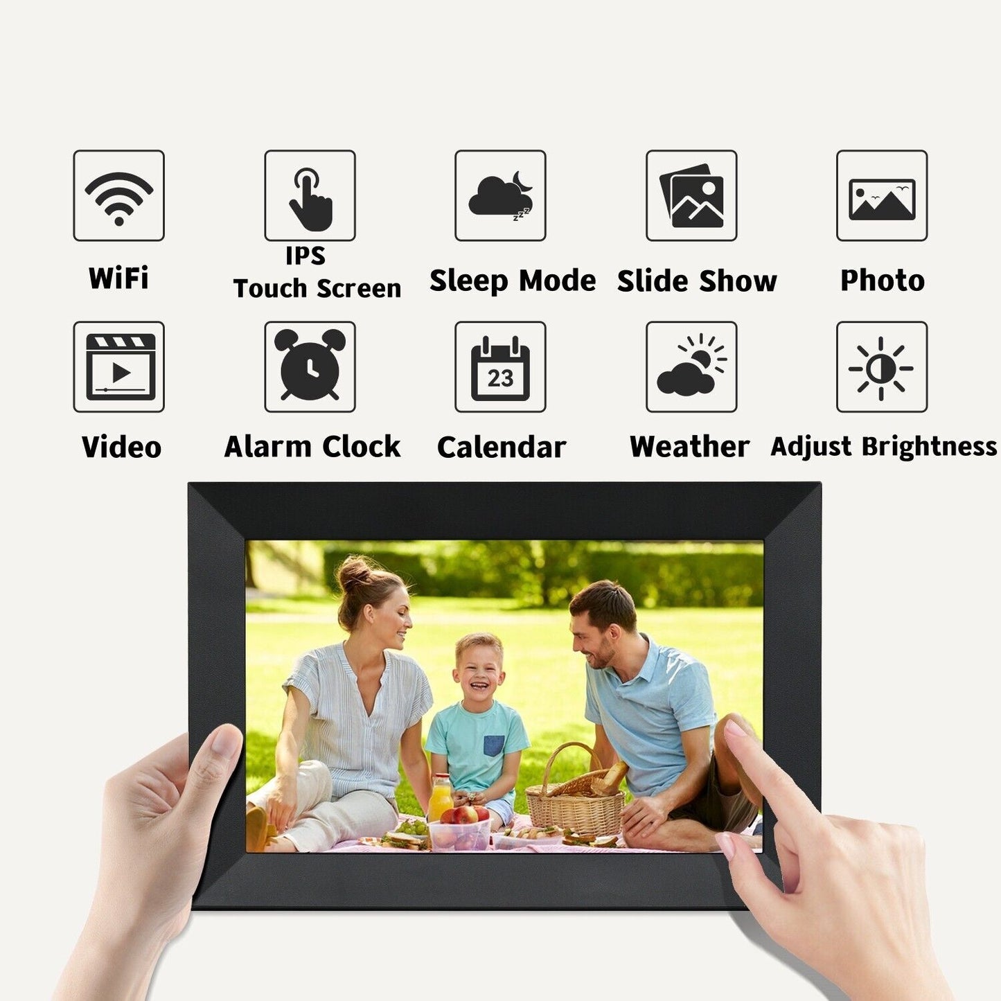 10,1″ digital WiFi-fotoramme med touchskærm