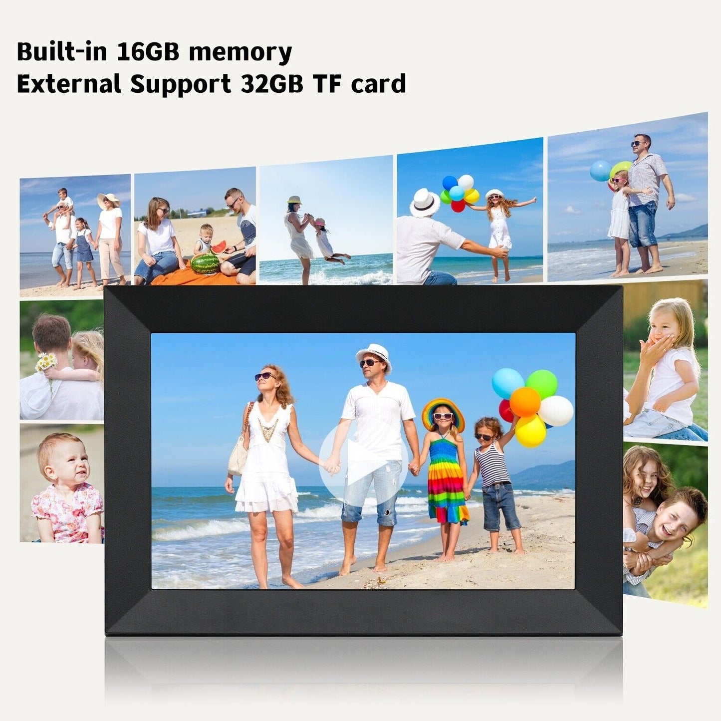 10,1″ digital WiFi-fotoramme med touchskærm