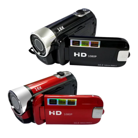 1080p vlogkamera med LED-lys og 16× zoom