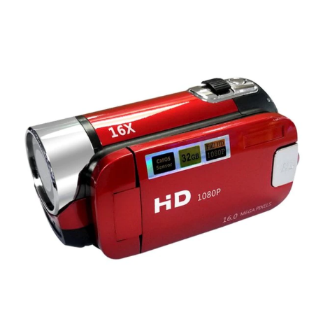 1080p vlogkamera med LED-lys og 16× zoom