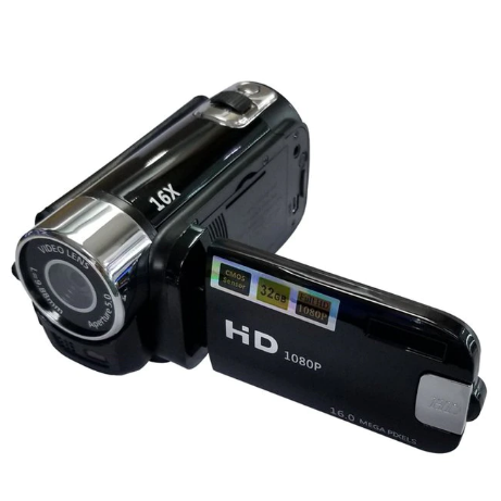 1080p vlogkamera med LED-lys og 16× zoom