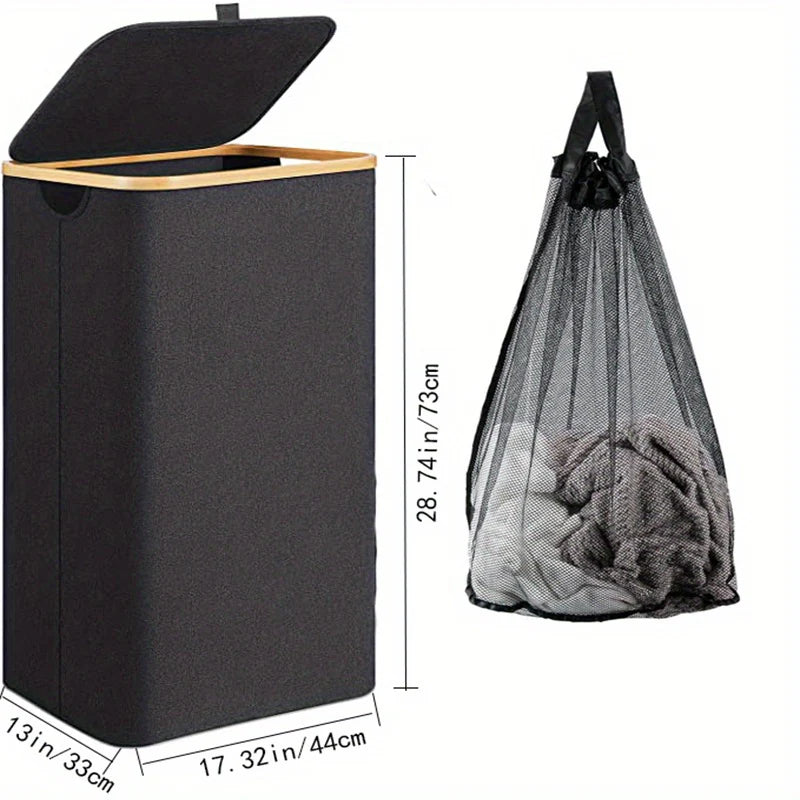 Stor vasketøjskurv med låg