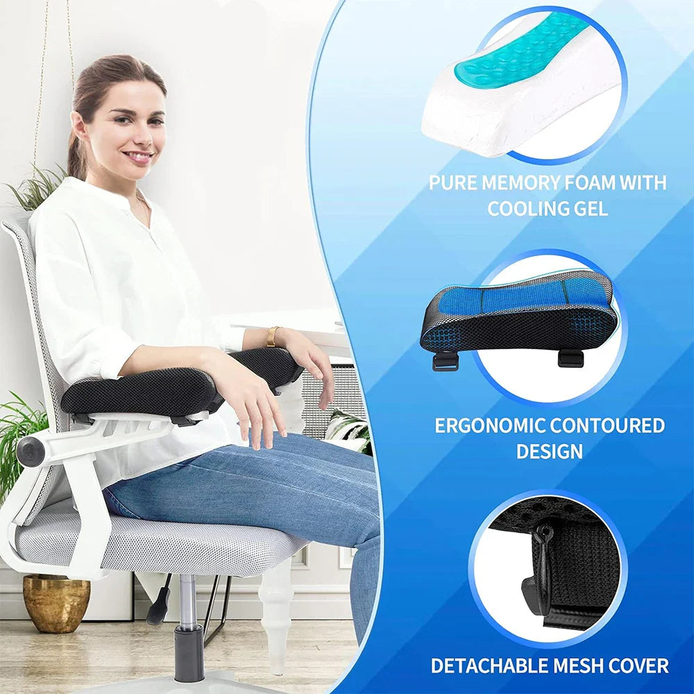 Ergonomiske armlænspuder til kontorstol med memory foam