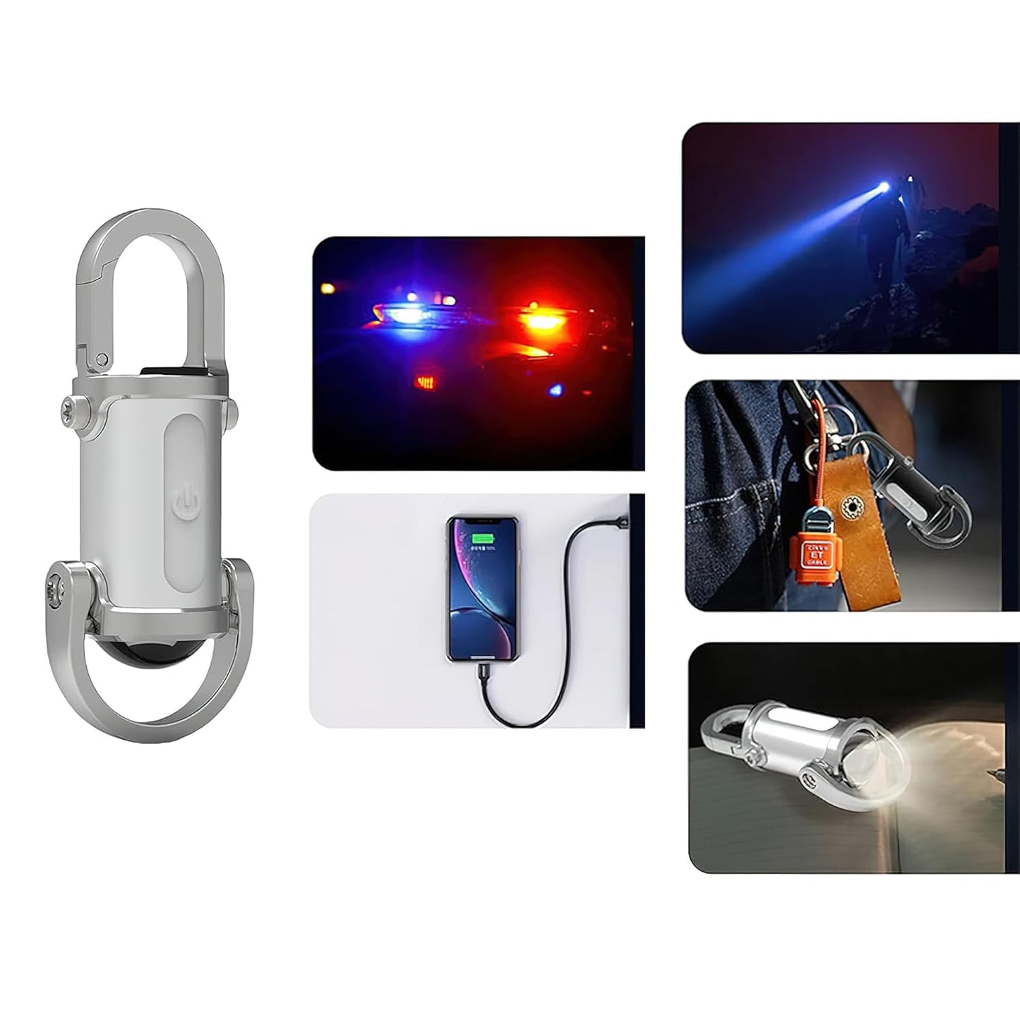 Lille USB C genopladelig nøgleringslampe