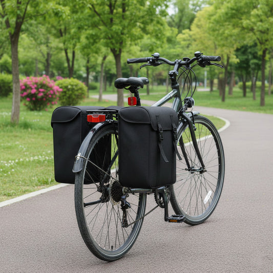 Dobbelt cykeltaske til bagagebærer i 600D PVC
