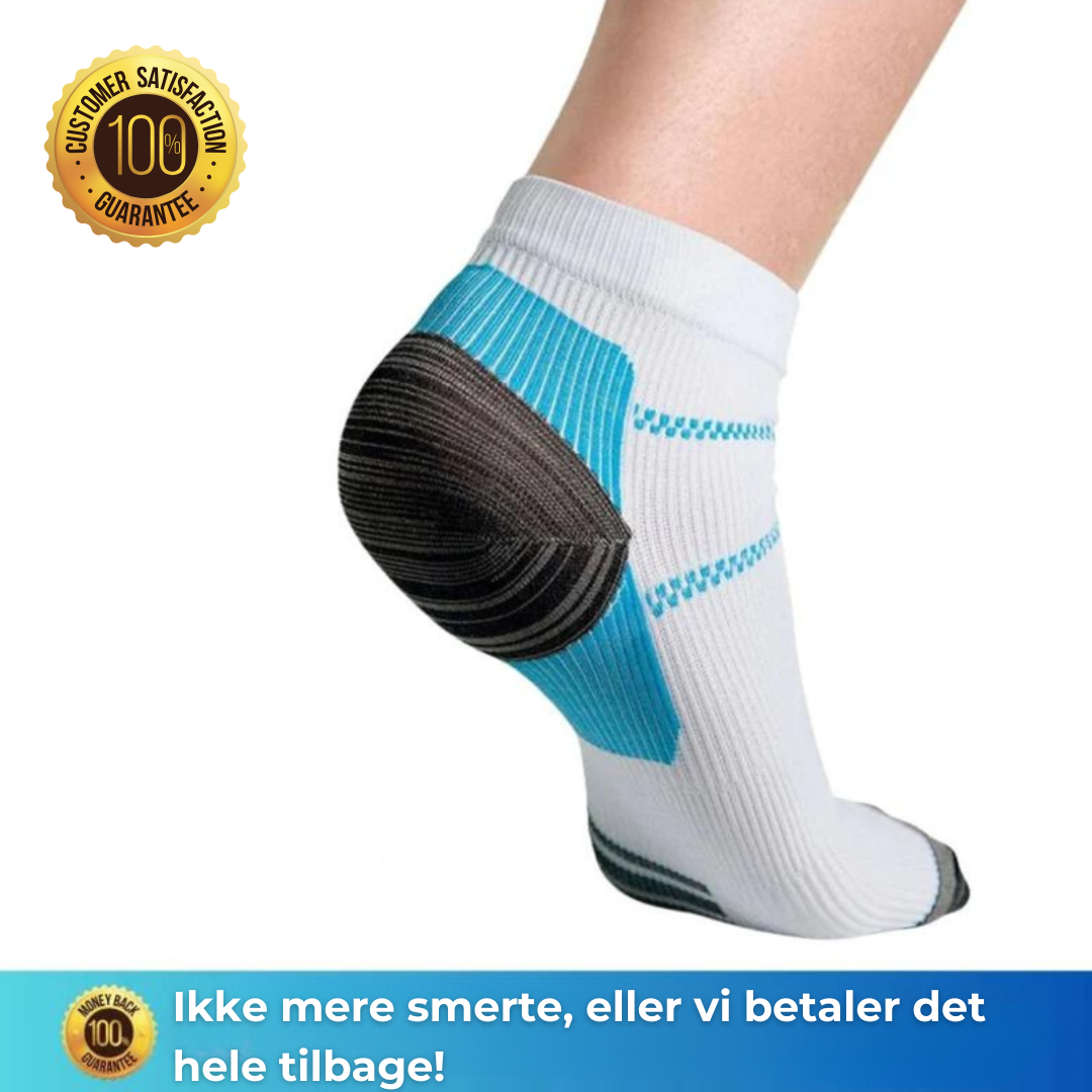 Ankelkompressions-plantarstrømper