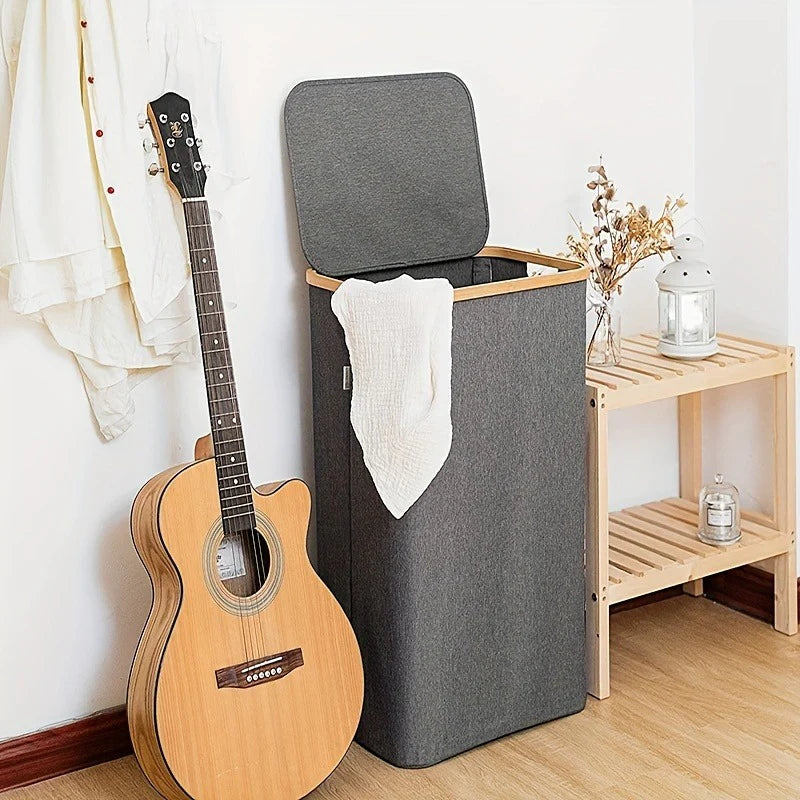 Stor vasketøjskurv med låg