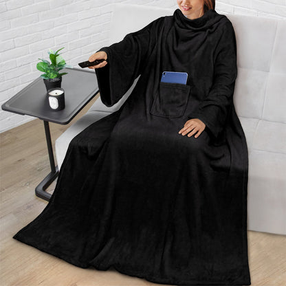 Hyggeligt fleece-tæppe med lomme