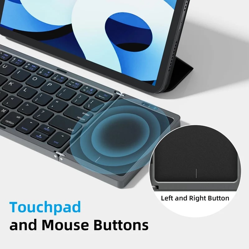 Sammenfoldeligt Bluetooth-tastatur med touchpad