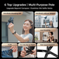 4-i-1 multifunktionel magnetisk selfiestang med 360° drejning