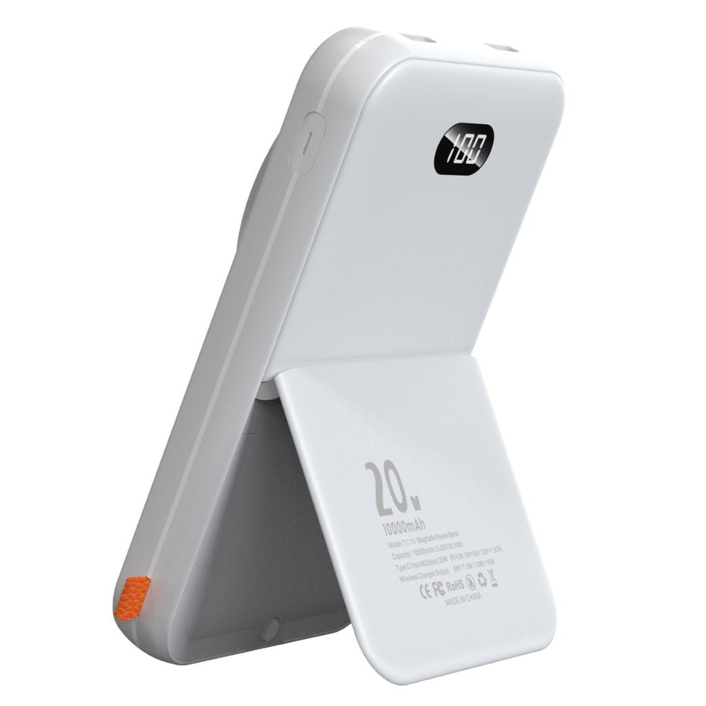10.000 mAh powerbank med trådløs opladning og USB-C