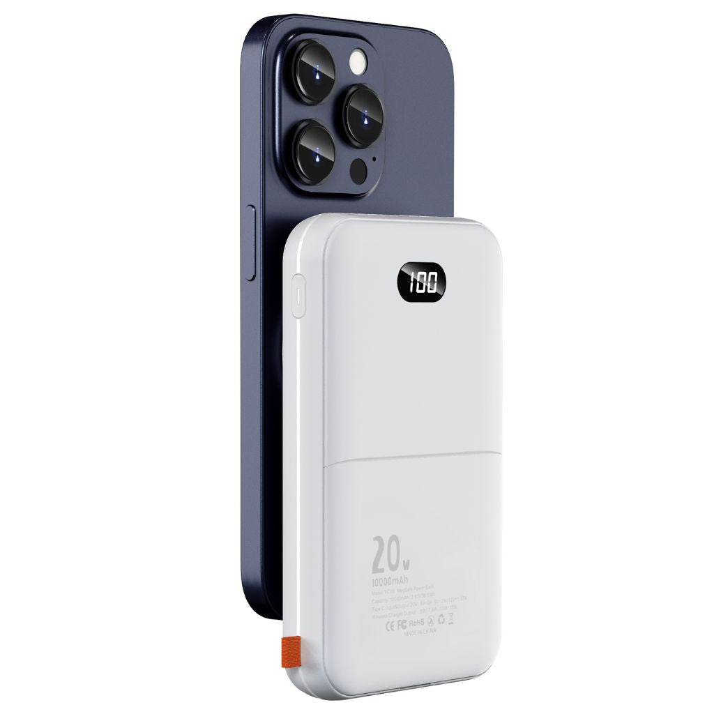 10.000 mAh powerbank med trådløs opladning og USB-C