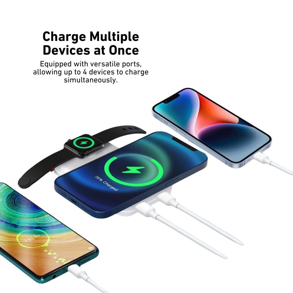 10.000 mAh powerbank med trådløs opladning og USB-C