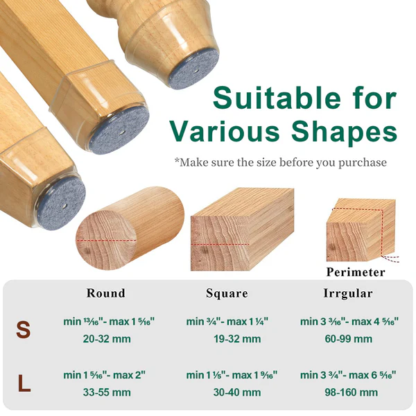 Stolbensgulvbeskyttere (8 stk.)
