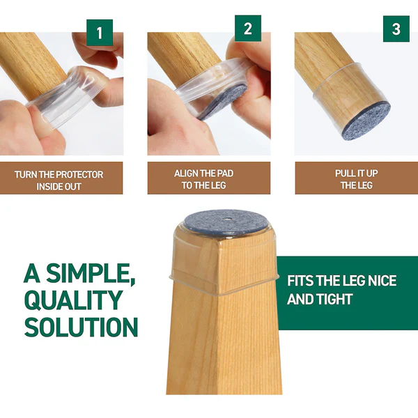 Stolbensgulvbeskyttere (8 stk.)