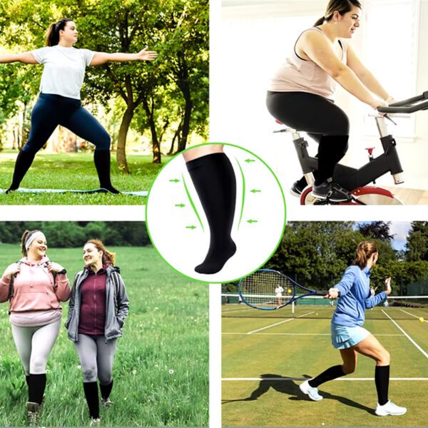 Plus Size Kompressions Lægsokker