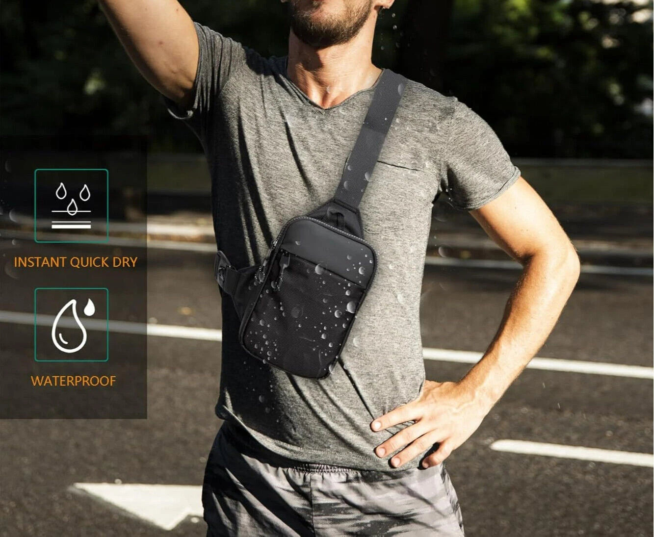 Kompakt rejsetaske med crossbody-rem