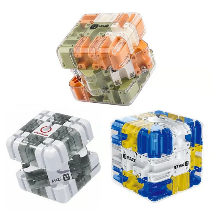 3D rullende kugle labyrint puslespil terning