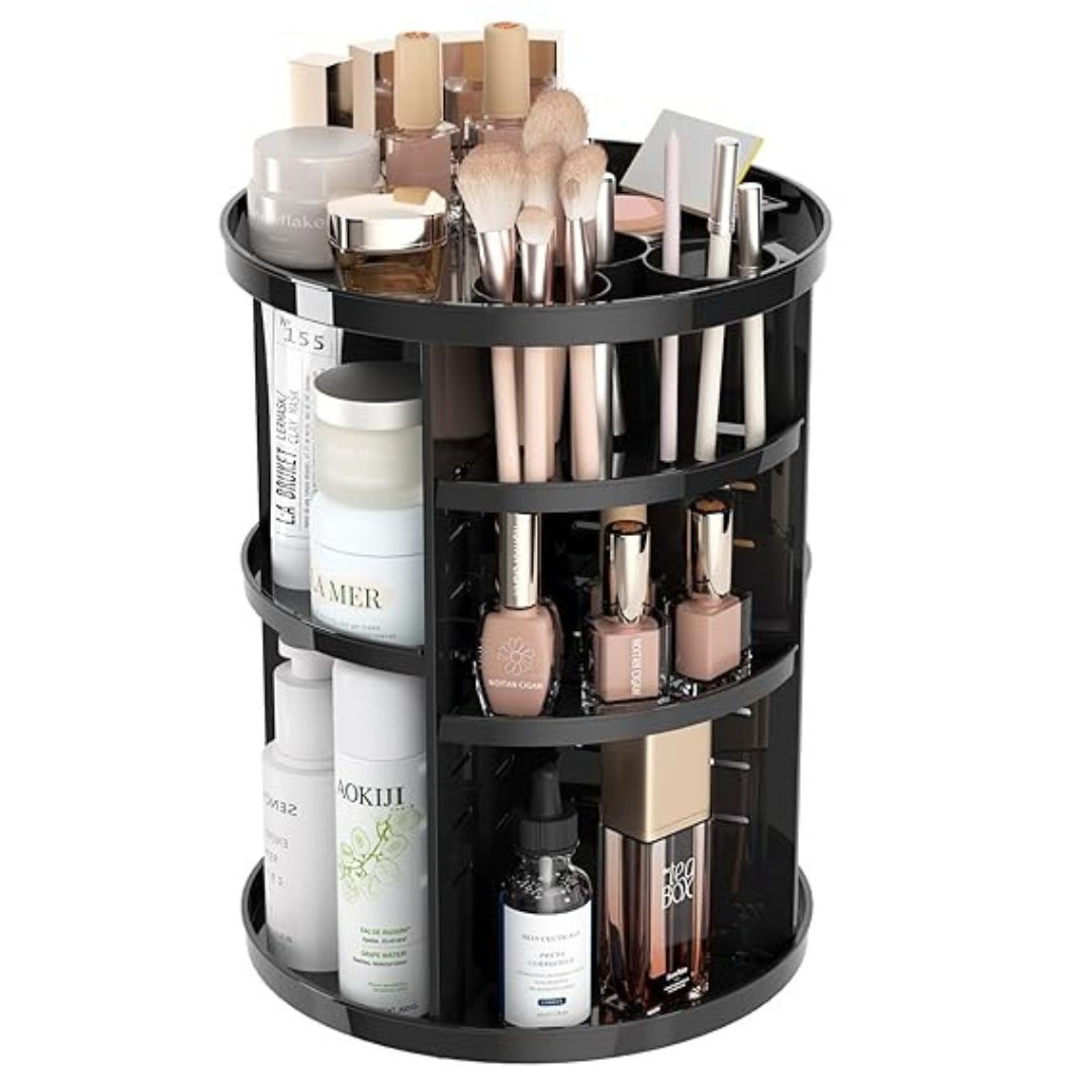 360° roterende makeuporganizer med justerbare hylder