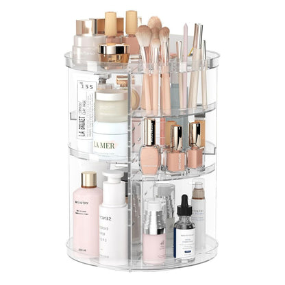 360° roterende makeuporganizer med justerbare hylder