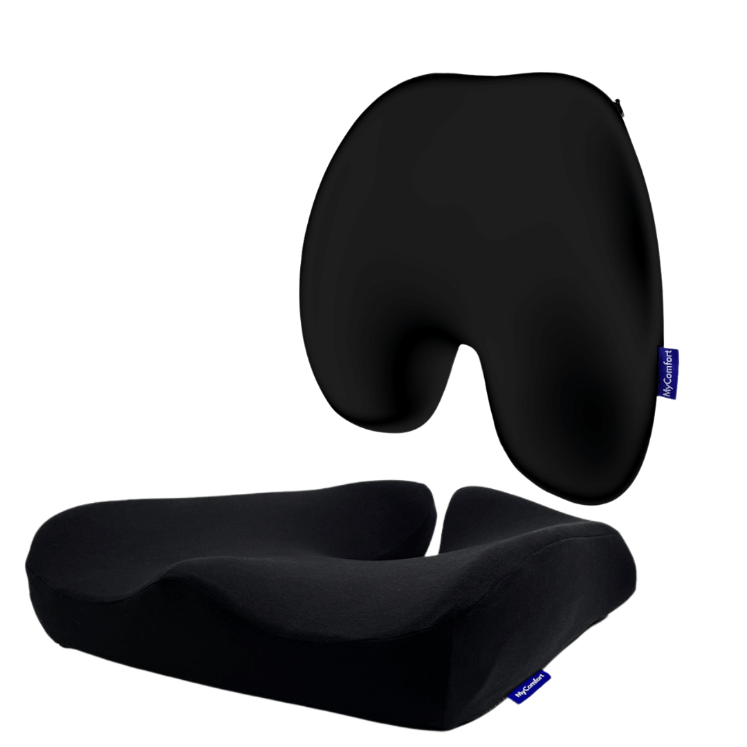 Pudesæt med ergonomisk siddepude og rygpude