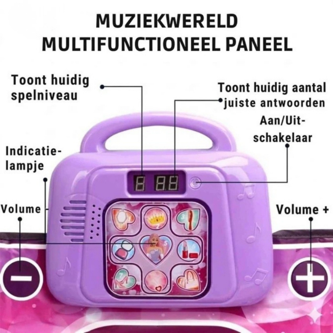 Interaktiv musikdansemåtte med Bluetooth, LED-lys og 6 niveauer