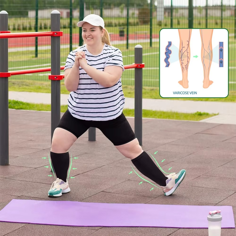 Plus Size Kompressions Lægsokker