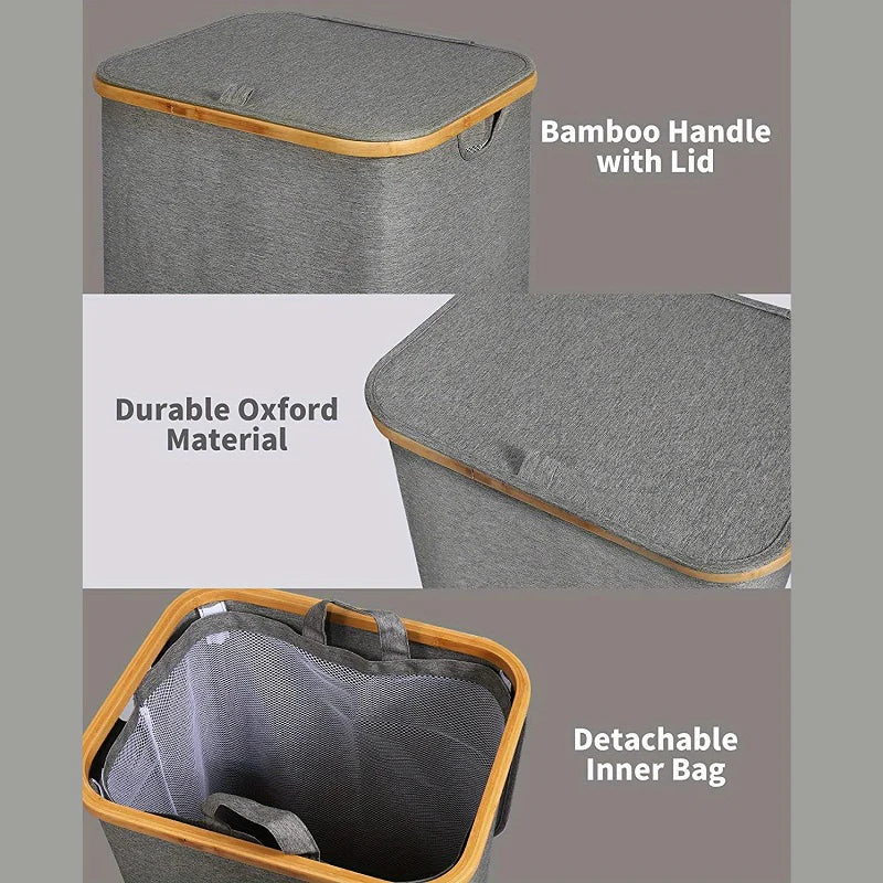 Stor vasketøjskurv med låg