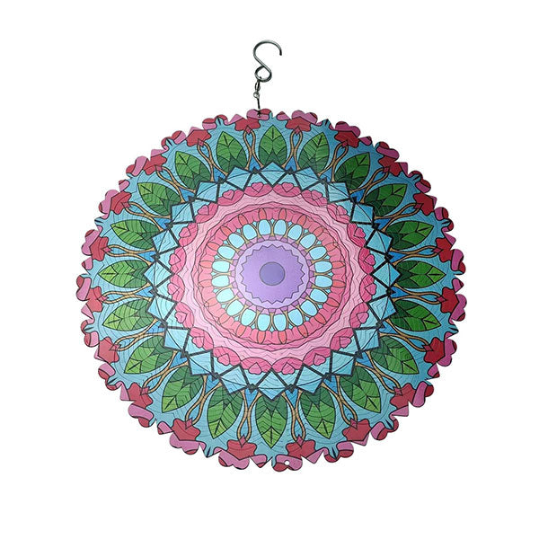 3D farverig vindspindende mandala